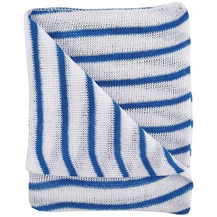 DISHCLOTHS - BLUE STRIPE, x 10