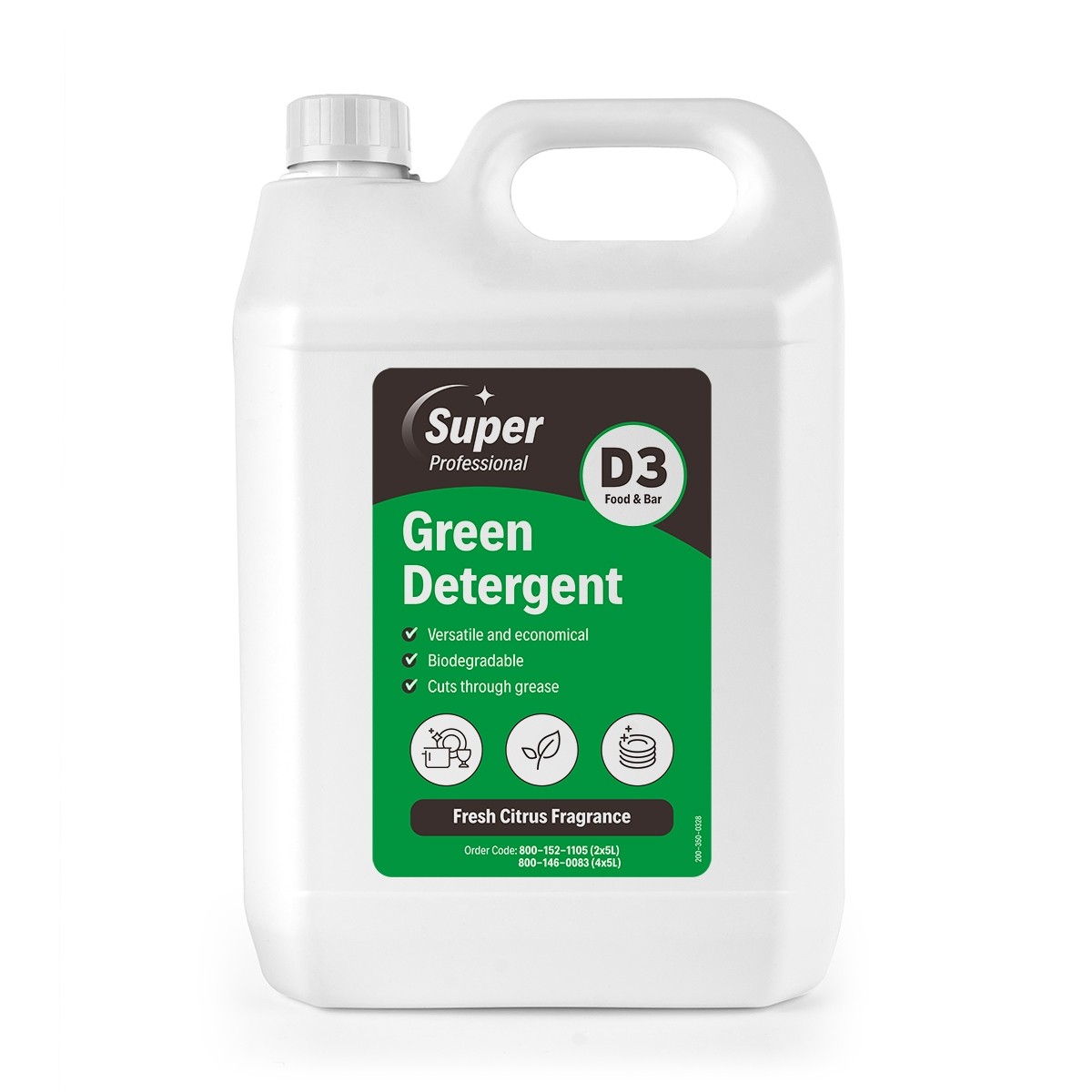 D3 GREEN DETERGENT,  x 5Lt