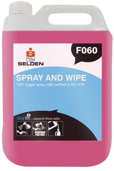 SPRAY & WIPE REFILL F060, Selden Bactericidal Cleaner x 5Lt