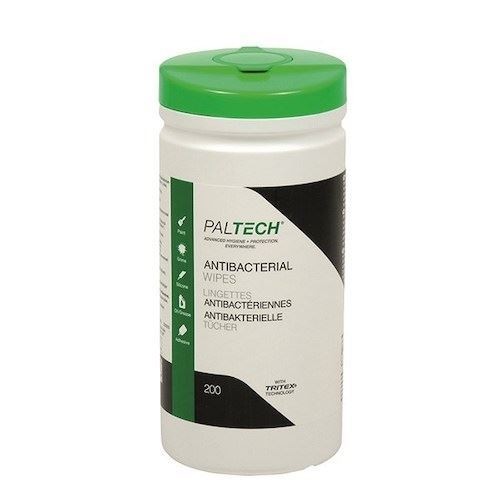 PALTECH ANTIBACTERIAL INDUSTRIAL WIPES, for hands & hard surfaces x 200 wipes per tub