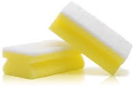 SPONGE SCOURERS - WHITE, non-scratch x 10