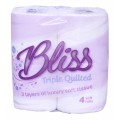 3PLY BLISS LUXURY TOILET ROLLS, 3Ply Quilted sheets, 40 ROLLS per pack 